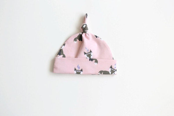Roze mutsje met vossen