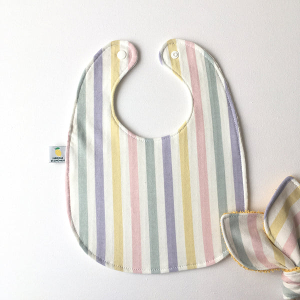 Baby slab van biologisch katoen met pastel strepen