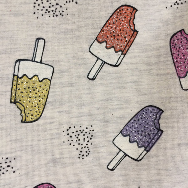 Baby t-shirt met glitter ijsjes. Maat 50/56