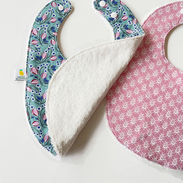 Baby slab. Roze slab en blauwe slab met bloemetjes