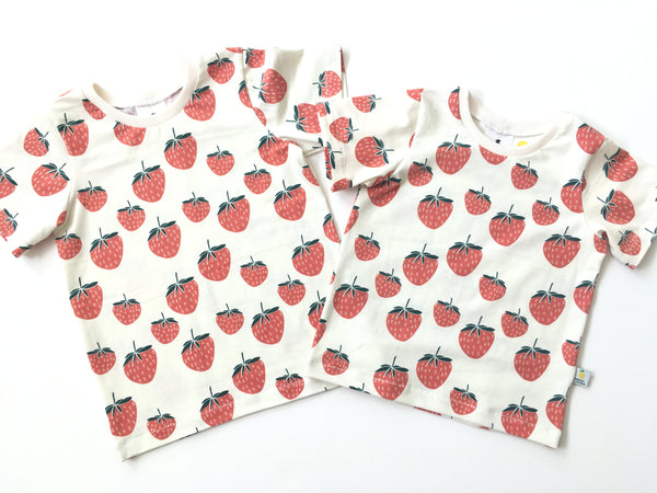Zacht shirtje met aardbeien